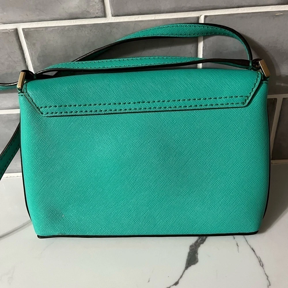 Kate Spade Sally Newberry Lane Turquoise Saffiano Crossbody Bag New Preppy